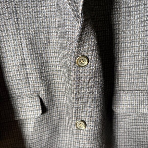 Chaps 100% Wool Blazer Sport Coat Check Gray, Brown, Black Size 44L - Picture 7 of 9